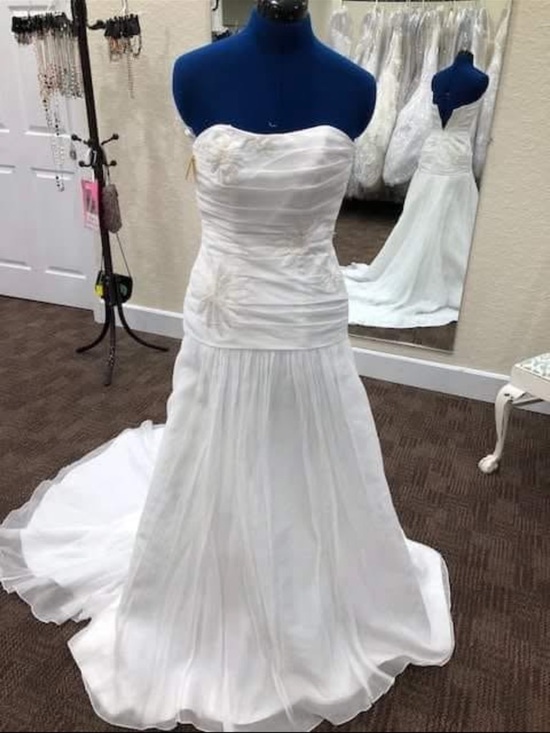 Dresses & Skirts - Strapless White Bridal Gown with Ruched Bodice